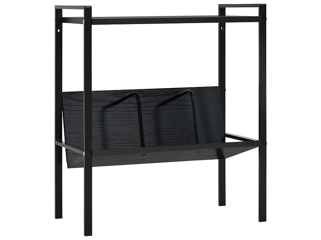 Bibliothèque 2 niveaux Noir 52x28x59 cm bois d'ingénierie OFR51079 BonneVie Meuble