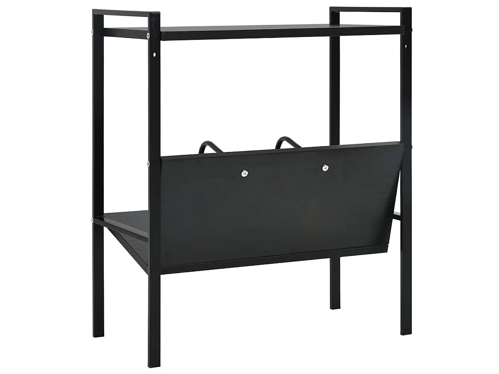 Bibliothèque 2 niveaux Noir 52x28x59 cm bois d'ingénierie OFR51079 BonneVie Meuble