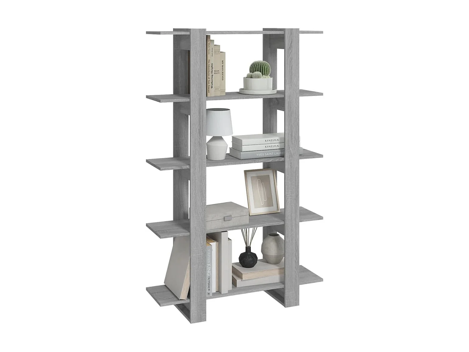 Bibliothèque-Séparateur de pièce Sonoma gris 100x30x160 cm OFR94120 BonneVie Meuble