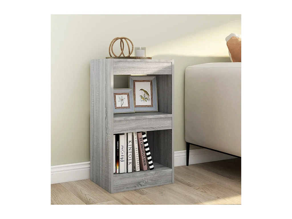 Bibliothèque-Séparateur de pièce Sonoma gris 40x30x72 cm OFR73666 BonneVie Meuble