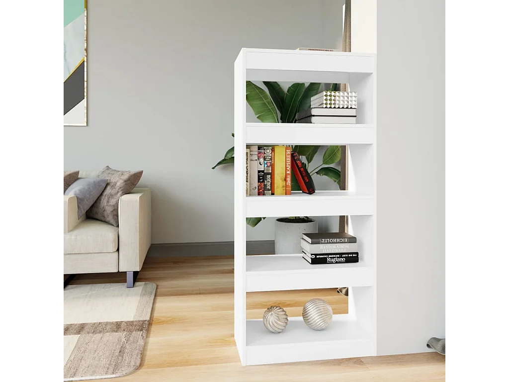 Bibliothèque Blanc 60x30x135 cm Bois d'ingénierie OFR19471 BonneVie Meuble