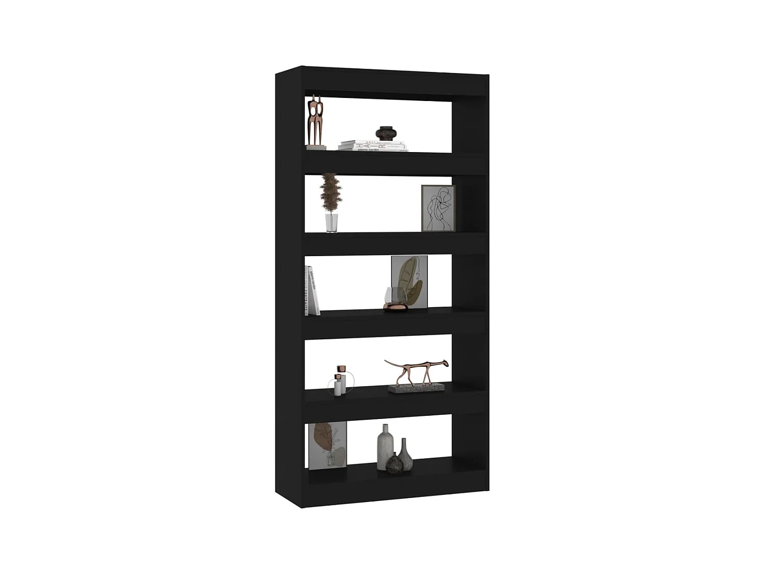 Bücherregal/Bücherschrank,Raumteiler Schwarz 80x30x166 cm Holzwerkstoff -gkd149815