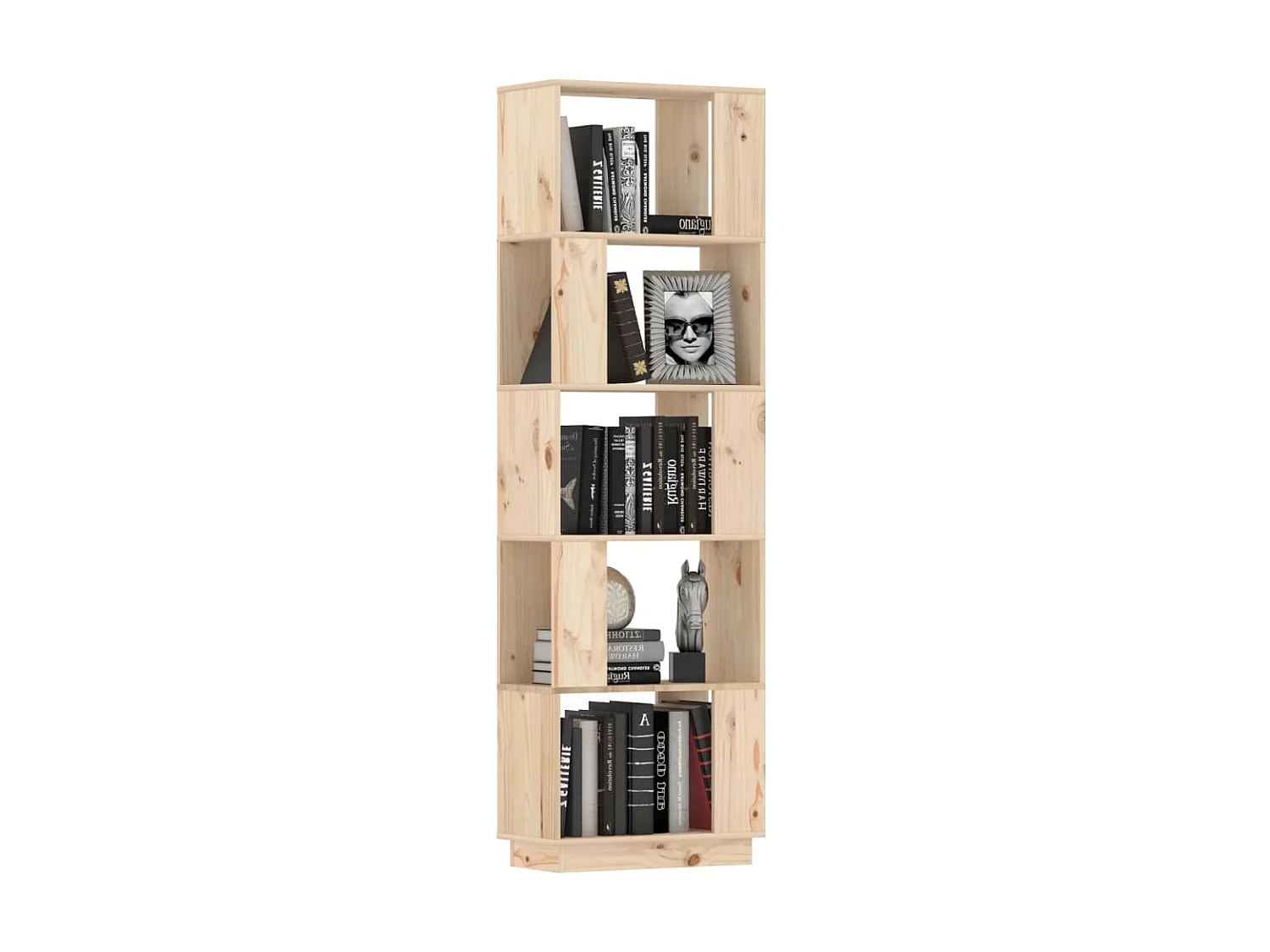 Bibliothèque-Séparateur de pièce 51x25x163,5 cm Pin solide OFR64458 BonneVie Meuble