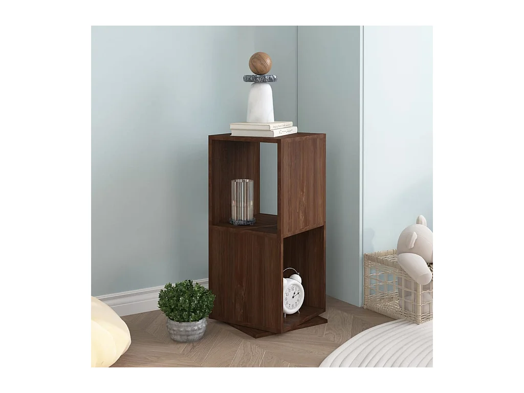 Armoire rotative Chêne marron 34,5x34,5x75,5 cm Aggloméré OFR42078 BonneVie Meuble
