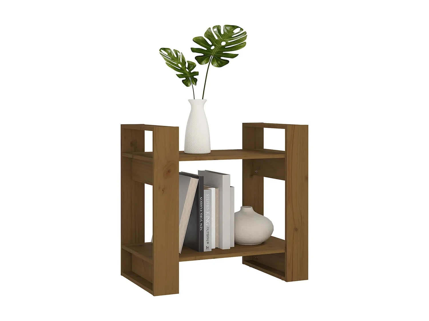 Bibliothèque Marron miel 60x35x57 cm Bois massif OFR65137 BonneVie Meuble