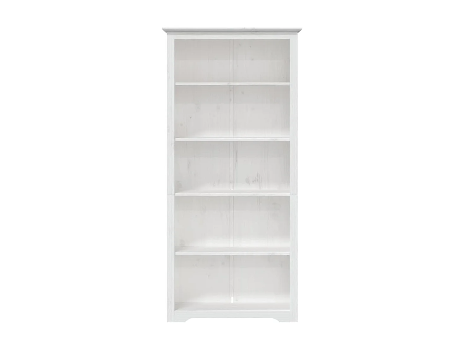 Bibliothèque BODO blanc 80x38x180 cm bois pin massif 5 niveaux OFR45716 BonneVie Meuble
