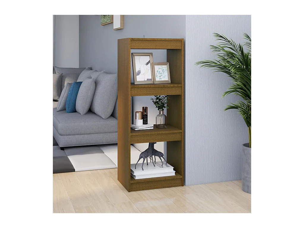 Bibliothèque-Séparateur de pièce Marron miel 40x30x103,5 cm Pin OFR51369 BonneVie Meuble