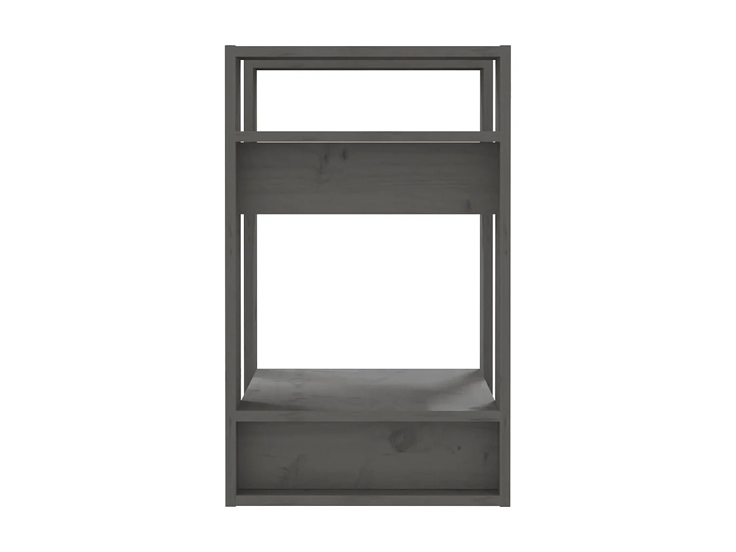 Bibliothèque-Séparateur de pièce Gris 41x35x57 cm Pin solide OFR23604 BonneVie Meuble