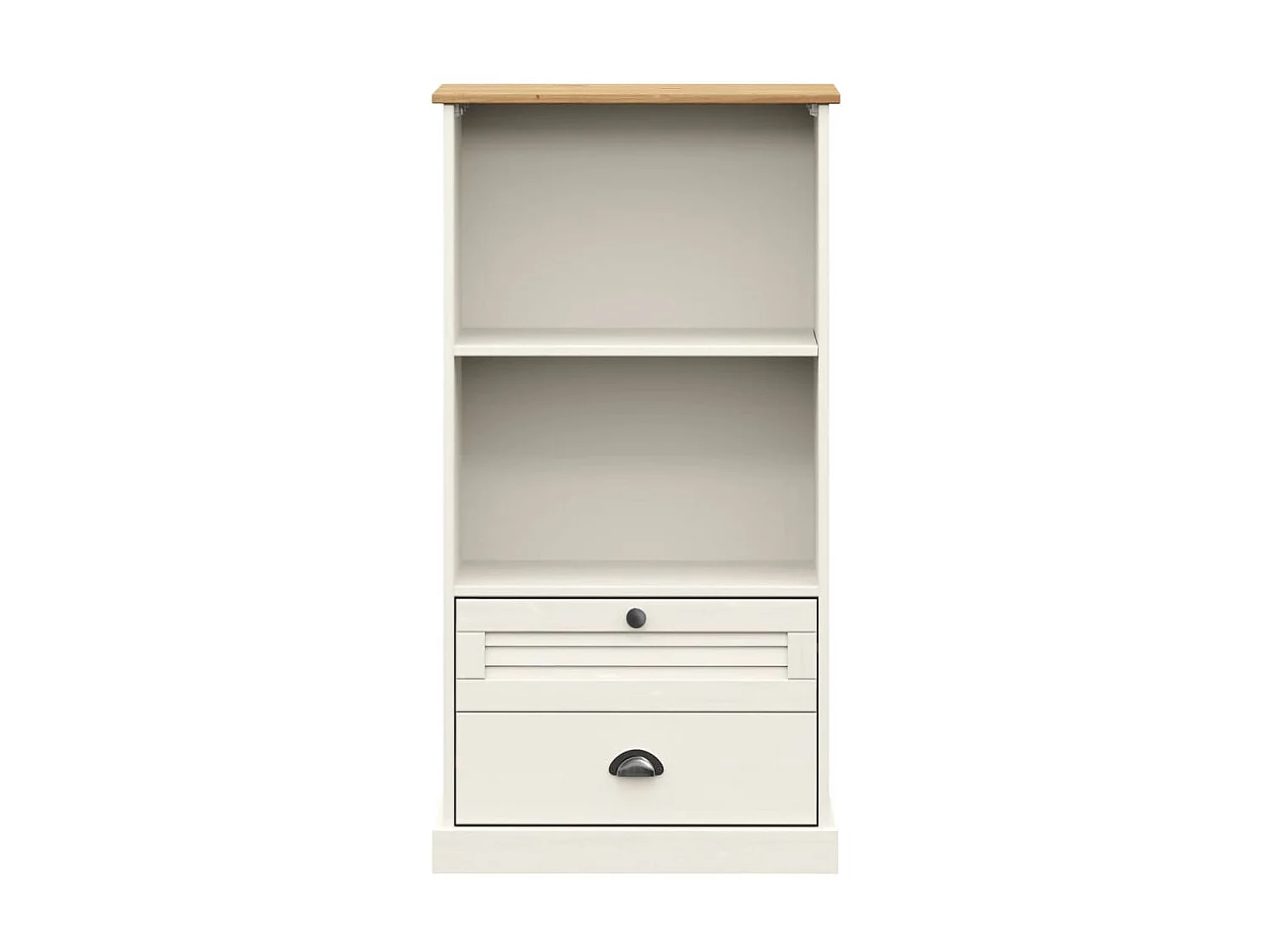 Bibliothèque VIGO blanc 60x35x114,5 cm bois massif de pin OFR10340 BonneVie Meuble