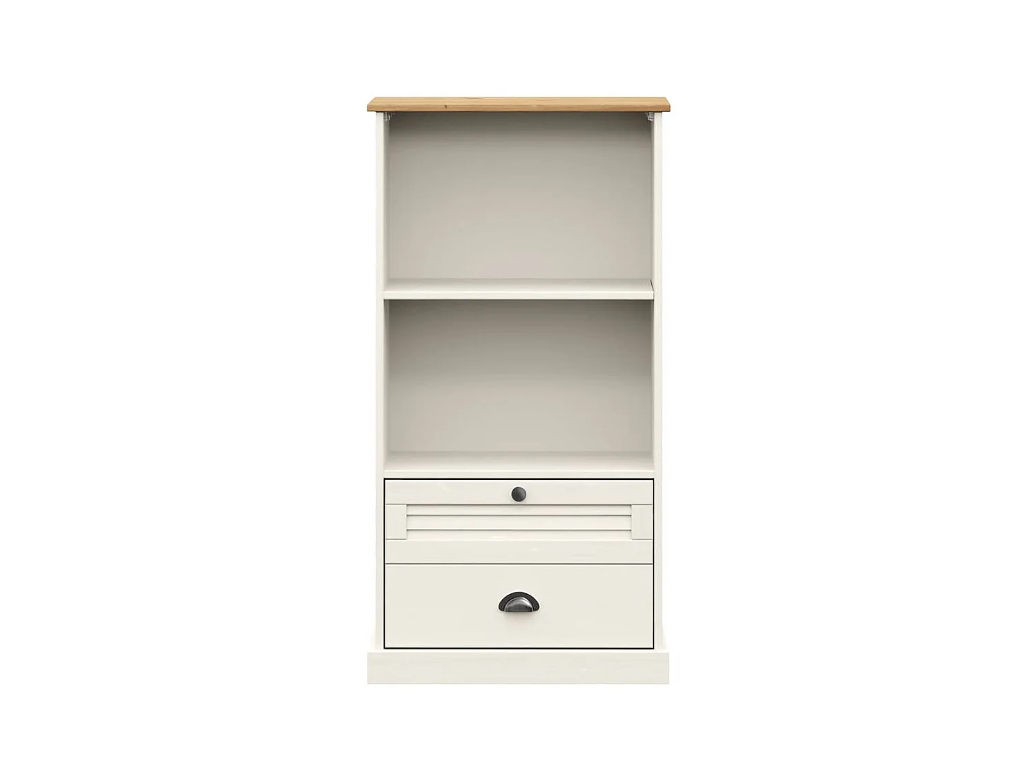 Bibliothèque VIGO blanc 60x35x114,5 cm bois massif de pin OFR10340 BonneVie Meuble