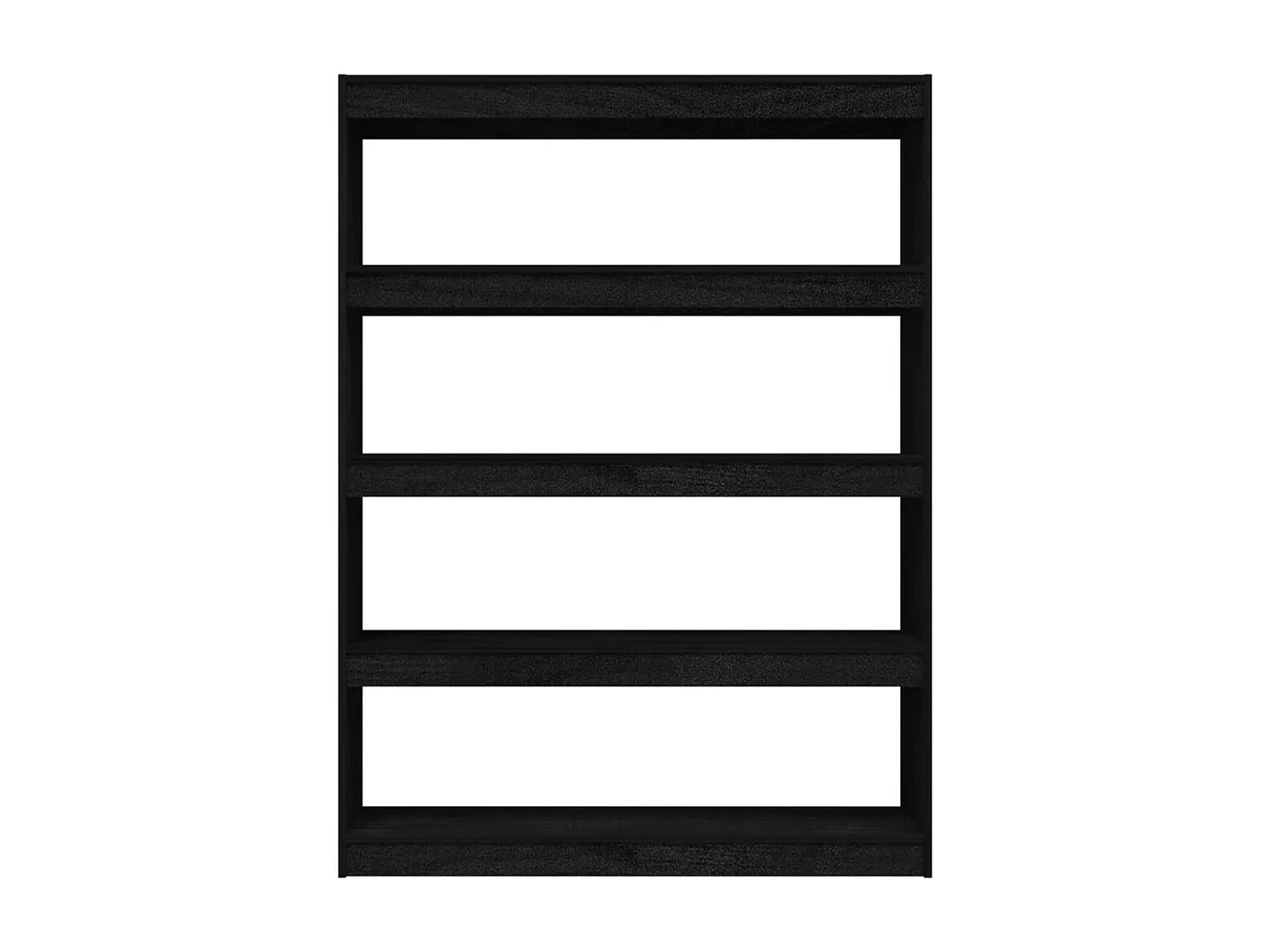 Bibliothèque-Séparateur de pièce Noir 100x30x135,5cm Pin massif OFR82227 BonneVie Meuble