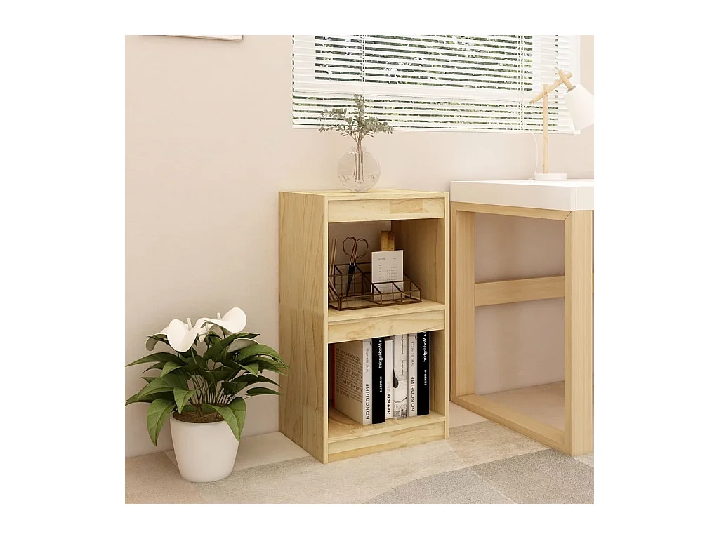 Bibliothèque 40x30x71,5 cm Bois de pin massif OFR74679 BonneVie Meuble