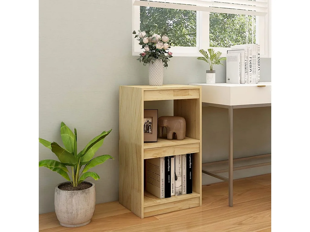 Bibliothèque 40x30x71,5 cm Bois de pin massif OFR74679 BonneVie Meuble