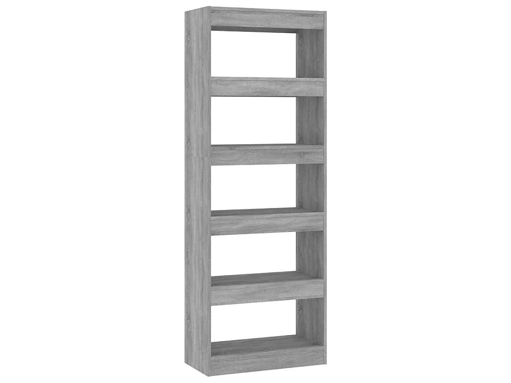 Bibliothèque-Séparateur de pièce Gris béton 60x30x166 cm OFR85924 BonneVie Meuble