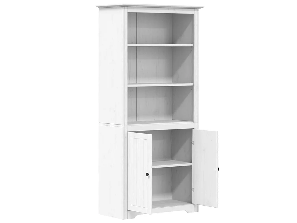 Estante BODO 82x40x173 cm madeira de pinho maciça branco PT464202