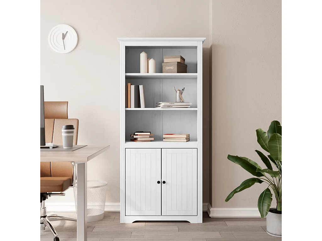 Librería BODO madera maciza de pino blanco 80x40x172 cm ES31036