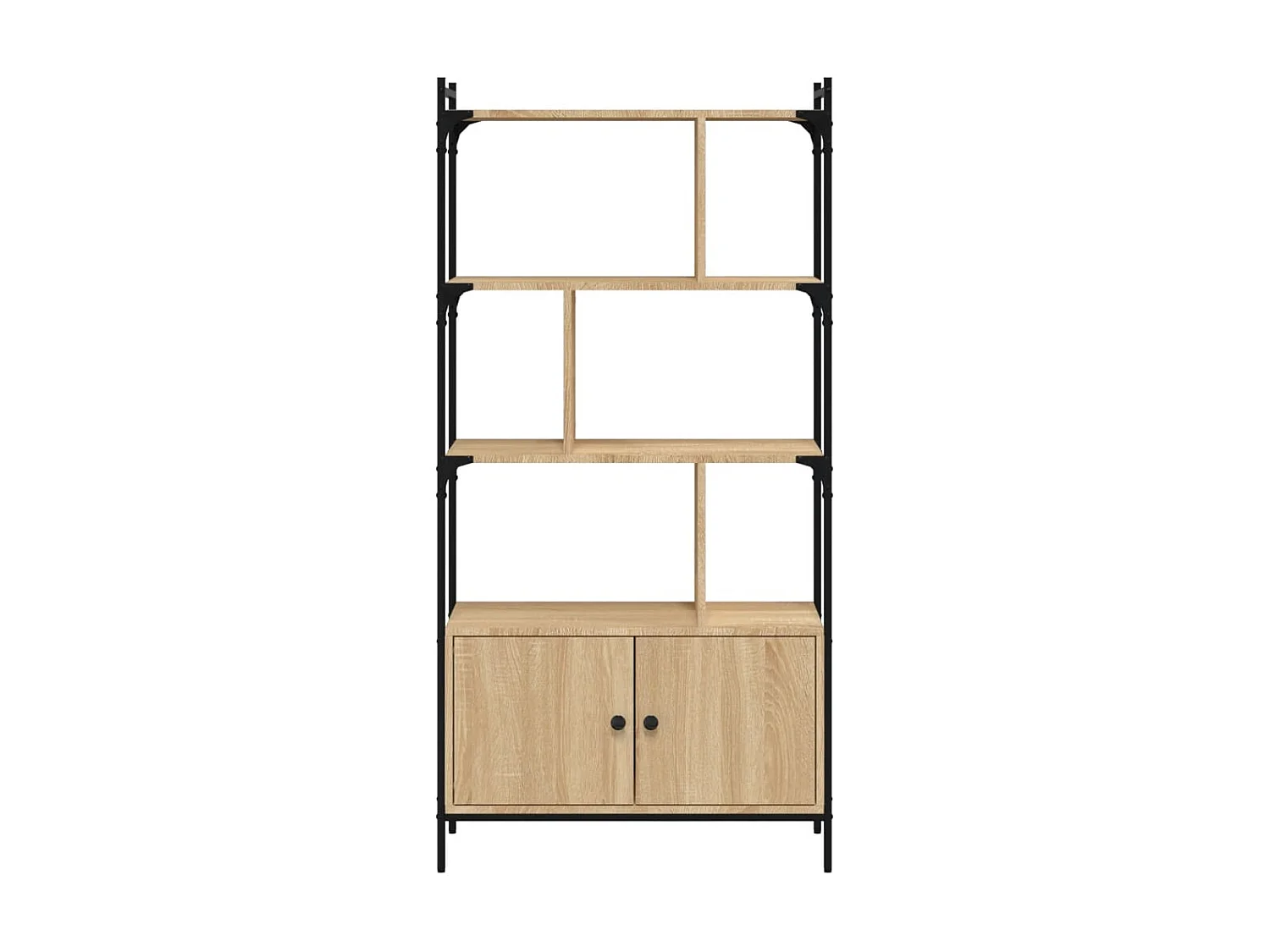 Bibliothèque avec portes chêne sonoma 76,5x30x154,5 cm OFR51582 BonneVie Meuble