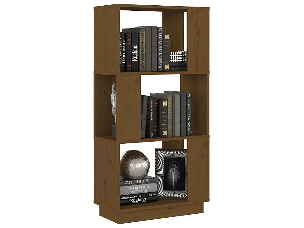 Bibliothèque Marron miel 51x25x101 cm Pin solide OFR39494 BonneVie Meuble