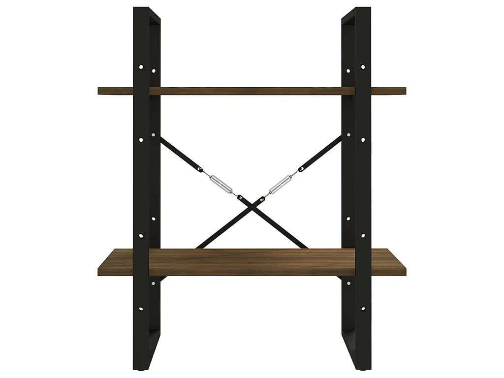 Bibliothèque 2 niveaux Chêne brun 60x30x70 cm Bois d'ingénierie OFR79718 BonneVie Meuble