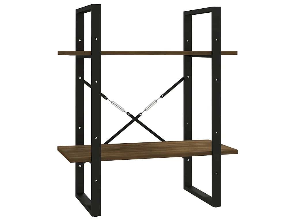 Bibliothèque 2 niveaux Chêne brun 60x30x70 cm Bois d'ingénierie OFR79718 BonneVie Meuble