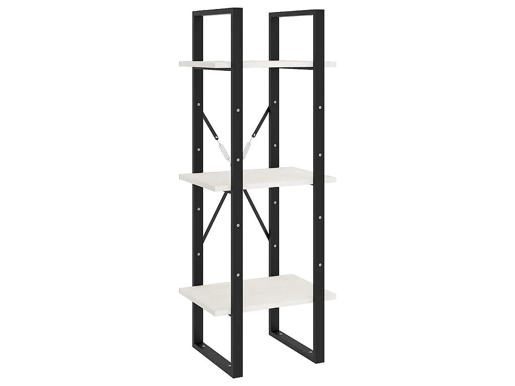 Bibliothèque à 5 niveaux Blanc 40x30x175 cm Bois de pin OFR20425 BonneVie Meuble