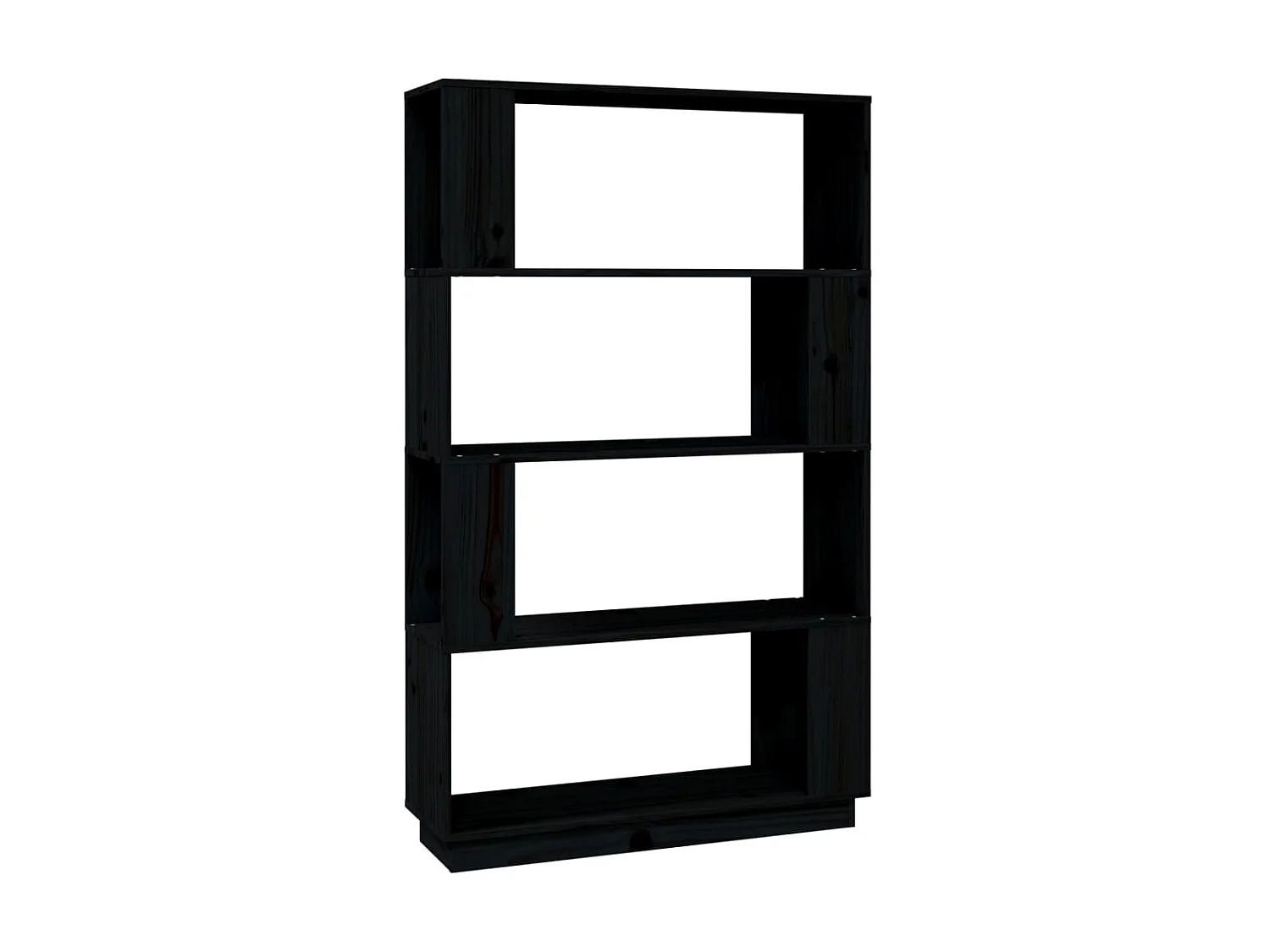 Bibliothèque-Séparateur de pièce Noir 80x25x132 cm Pin solide OFR64477 BonneVie Meuble