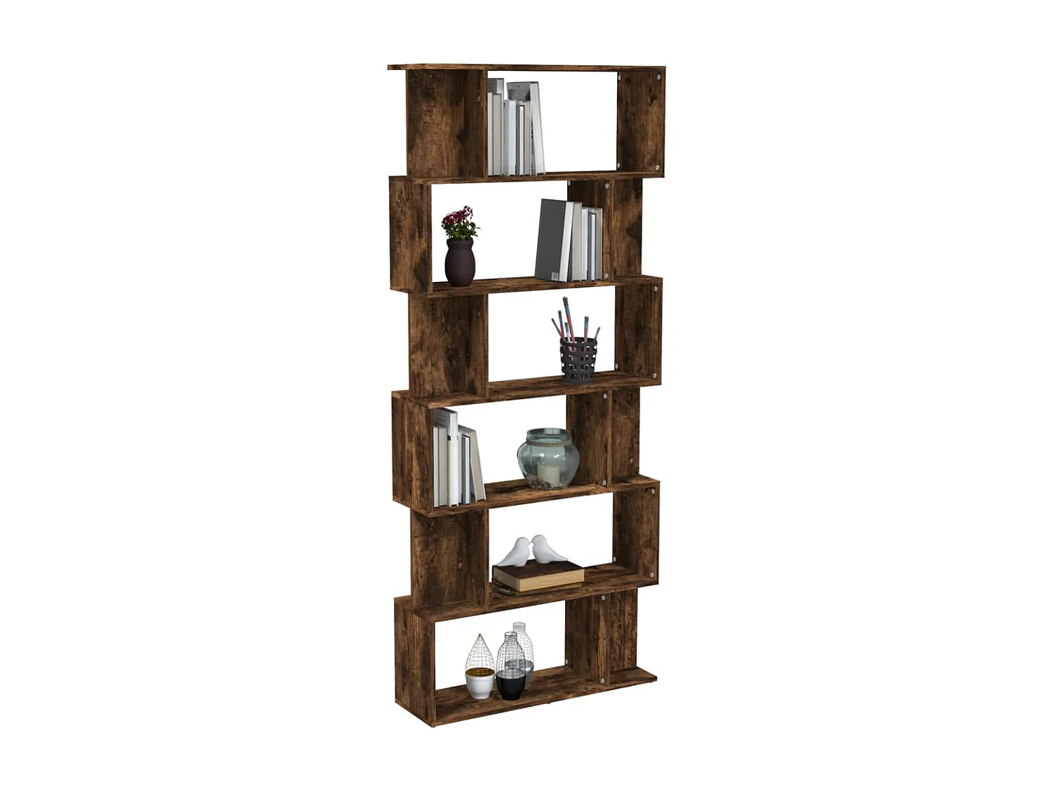 Bibliothèque Chêne fumé 80x24x192 cm Bois d'ingénierie OFR26639 BonneVie Meuble