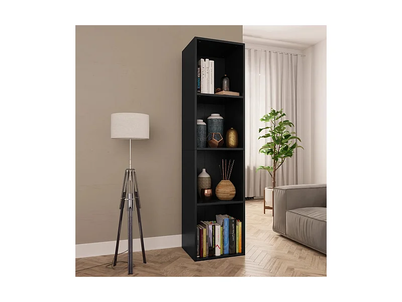 Bücherregal/TV-Schrank,TV-Möbel Schwarz 36x30x143 cm Holzwerkstoff -gkd604972