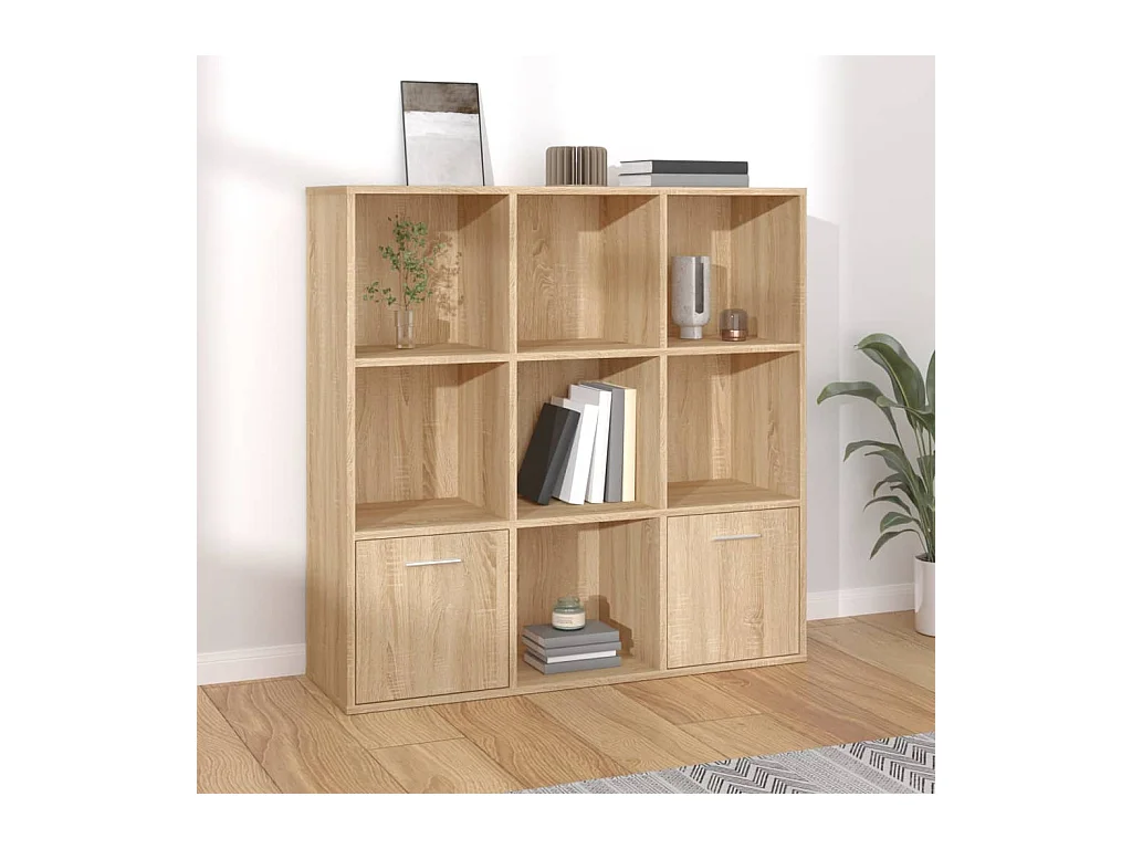 Bibliothèque Chêne sonoma 98x30x98 cm Aggloméré OFR47063 BonneVie Meuble