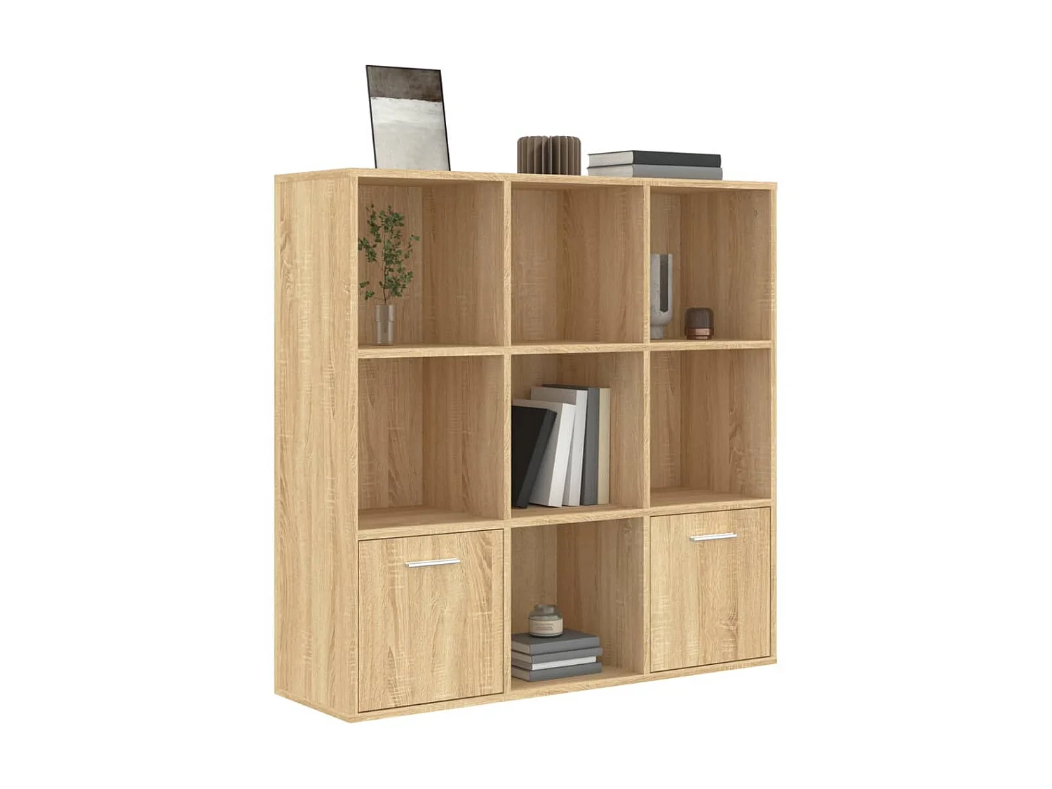 Bibliothèque Chêne sonoma 98x30x98 cm Aggloméré OFR47063 BonneVie Meuble