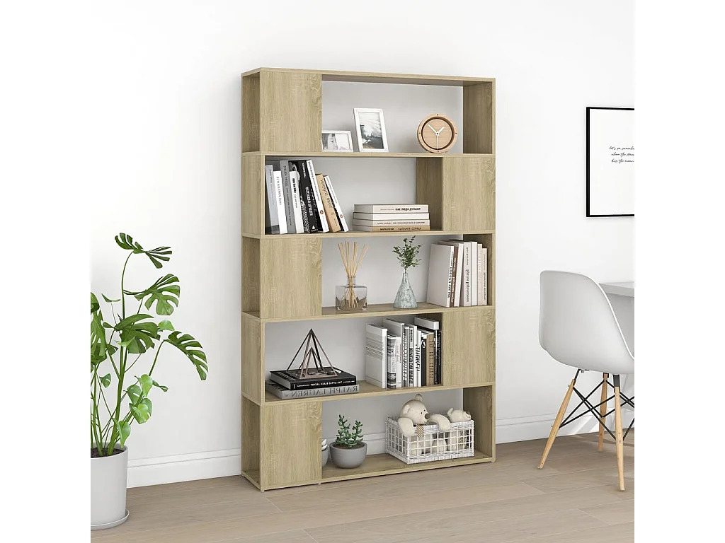 Bücherregal Raumteiler,Bücherschrank Sonoma-Eiche 100x24x155 cm Holzwerkstoff -gkd936926
