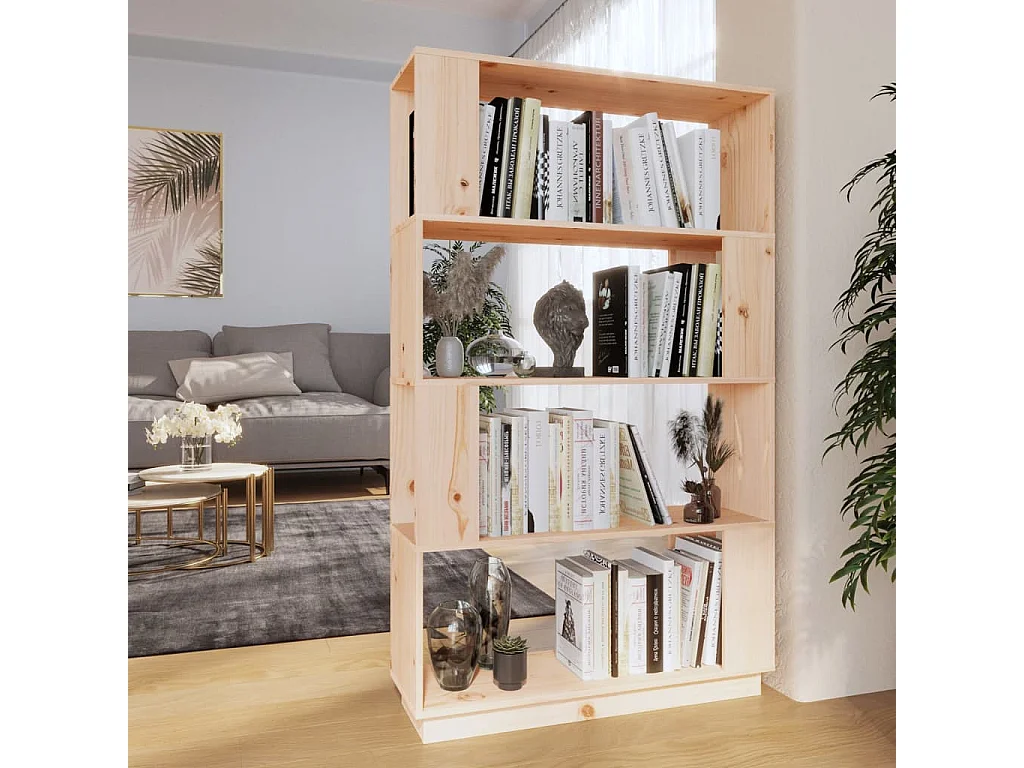 Bücherregal/Bücherschrank,Raumteiler 80x25x132 cm Massivholz Kiefer -gkd478641