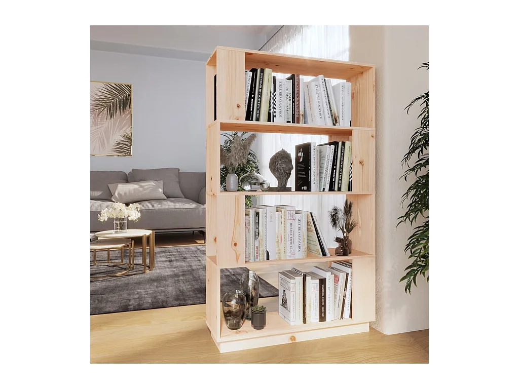 Bibliothèque-Séparateur de pièce 80x25x132 cm Pin solide OFR51924 BonneVie Meuble