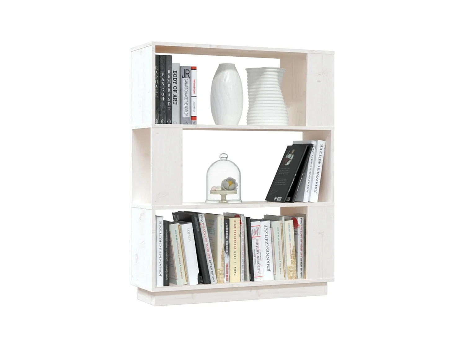 Bücherregal/Bücherschrank,Raumteiler Weiß 80x25x101 cm Massivholz Kiefer -gkd204558