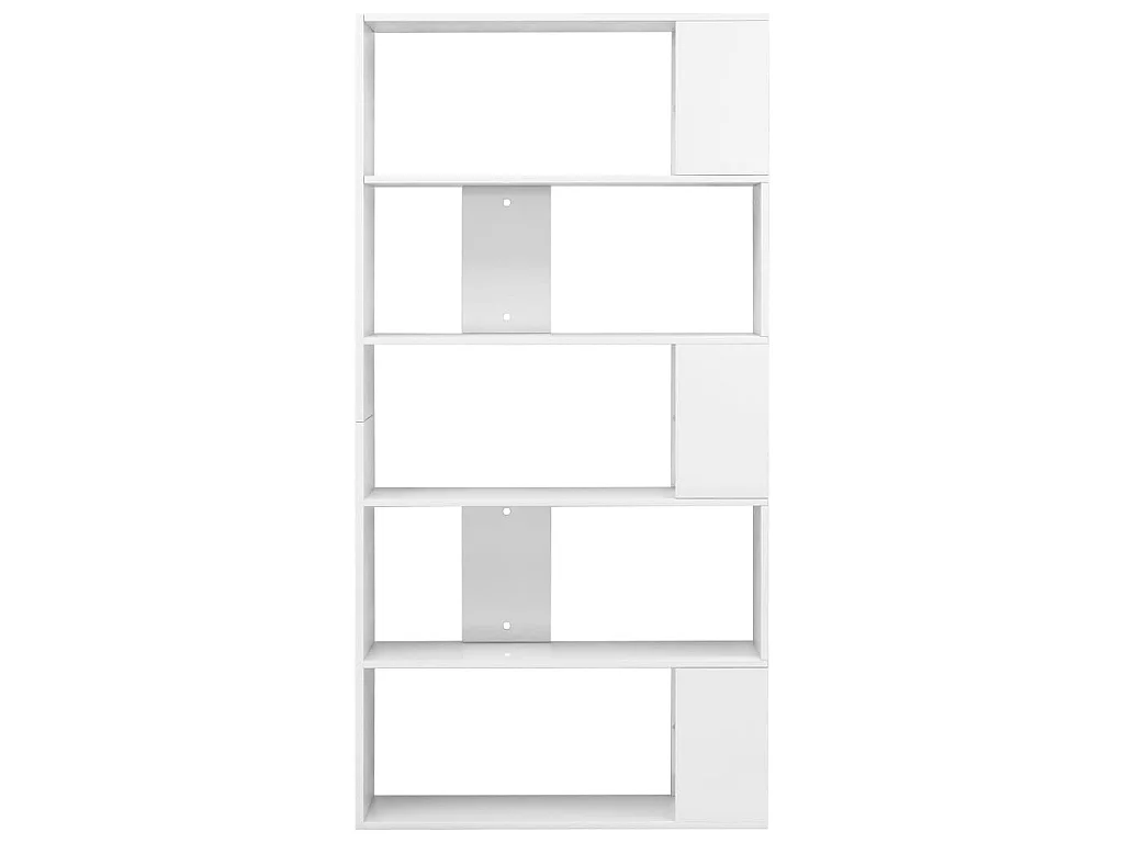 Bibliothèque-Séparateur de pièce Blanc brillant 80x24x159 cm OFR74765 BonneVie Meuble