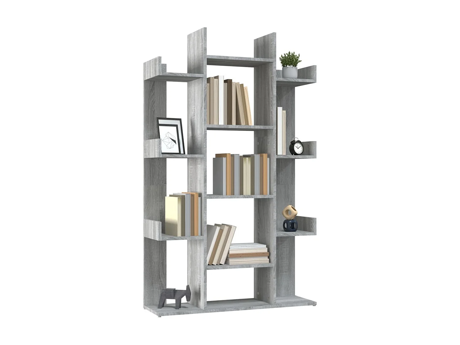 Bibliothèque Sonoma gris 86x25,5x140 cm Bois d'ingénierie OFR93997 BonneVie Meuble