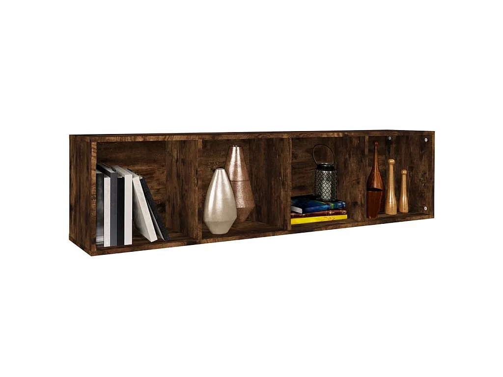 Biblioteca Estantería/mueble de TV contrachapada roble ahumado 36x30x143cm ES35112