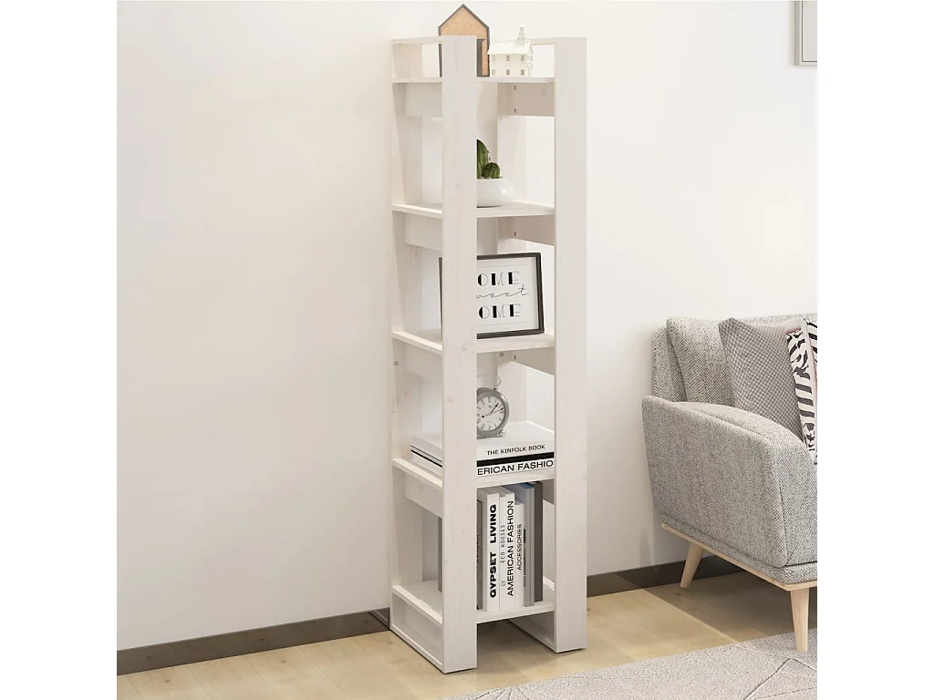 Estante/divisória 41x35x160 cm pinho maciço branco PT274210