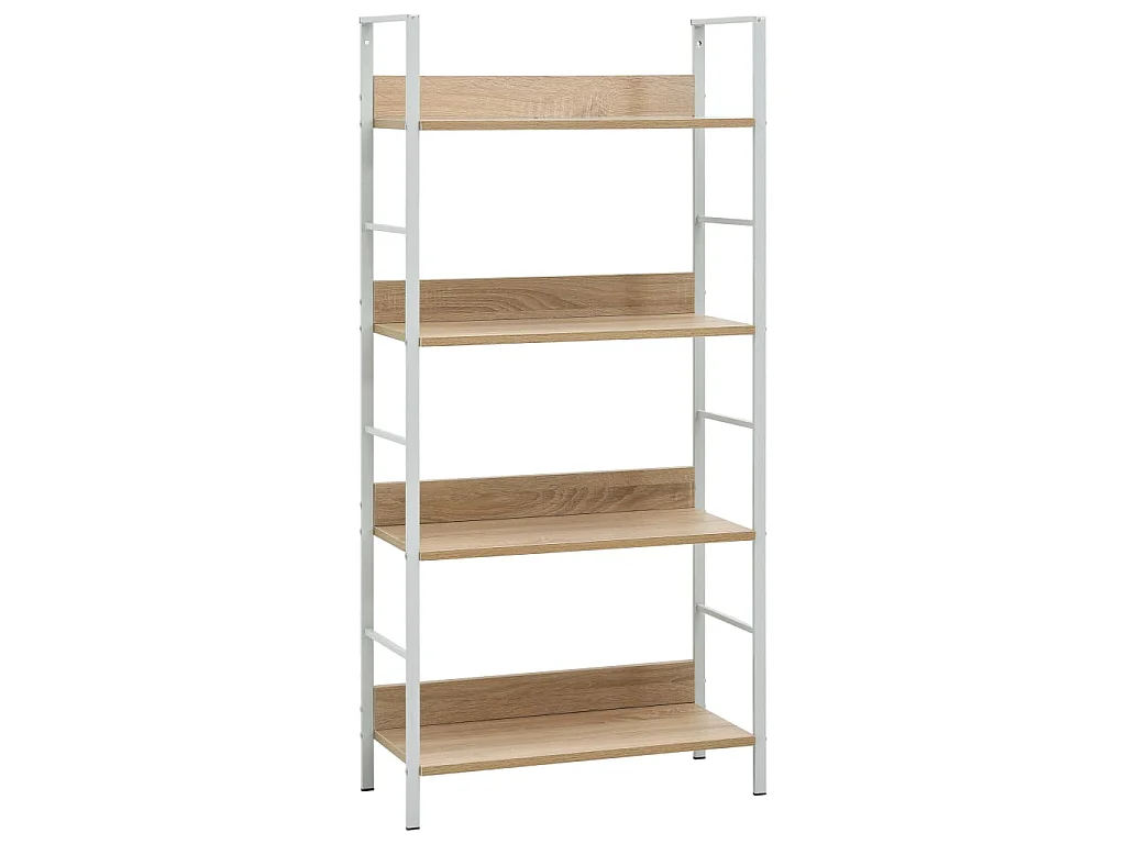 Bibliothèque à 4 niveaux chêne 60x27,6x124,5 cm bois ingénierie OFR36129 BonneVie Meuble