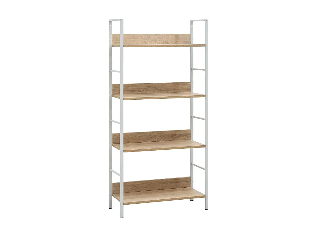 Bibliothèque à 4 niveaux chêne 60x27,6x124,5 cm bois ingénierie OFR36129 BonneVie Meuble