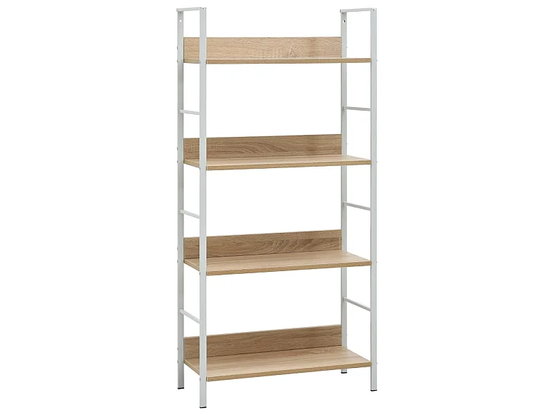 Bibliothèque à 4 niveaux chêne 60x27,6x124,5 cm bois ingénierie OFR36129 BonneVie Meuble