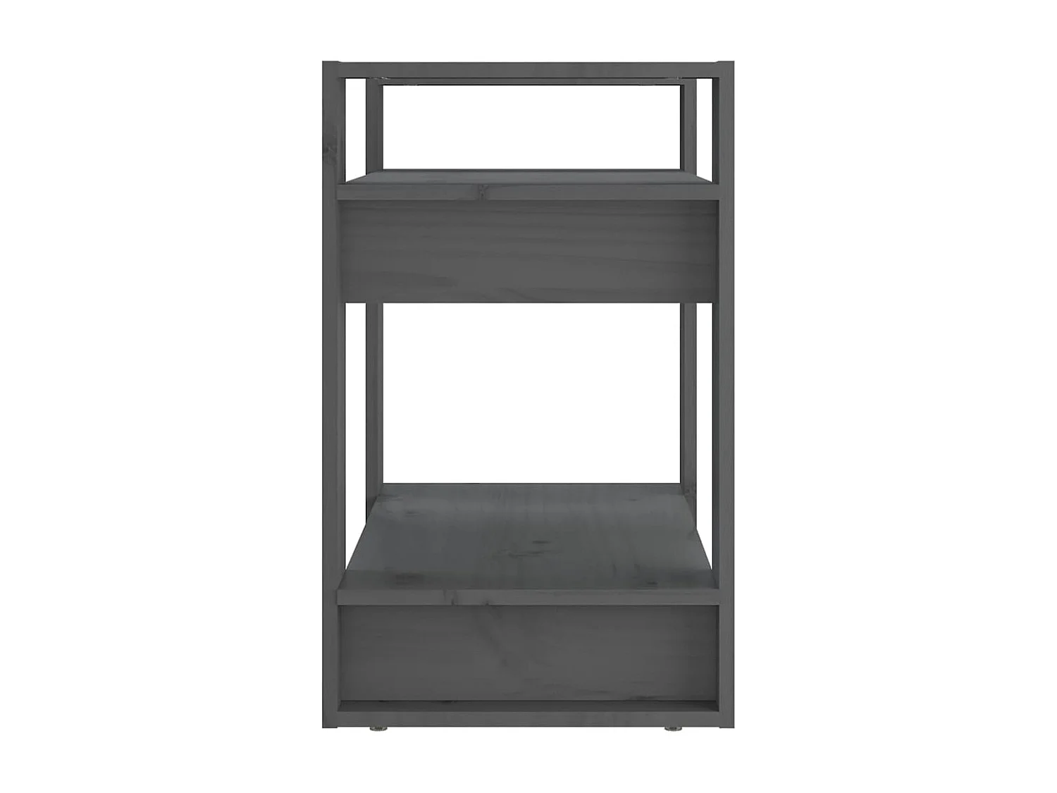 Bibliothèque-Séparateur de pièce Gris 60x35x57 cm Pin solide OFR33489 BonneVie Meuble