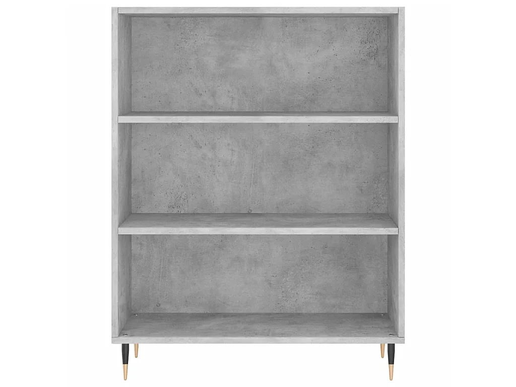 Bibliothèque gris béton 69,5x32,5x90 cm bois d'ingénierie OFR51478 BonneVie Meuble