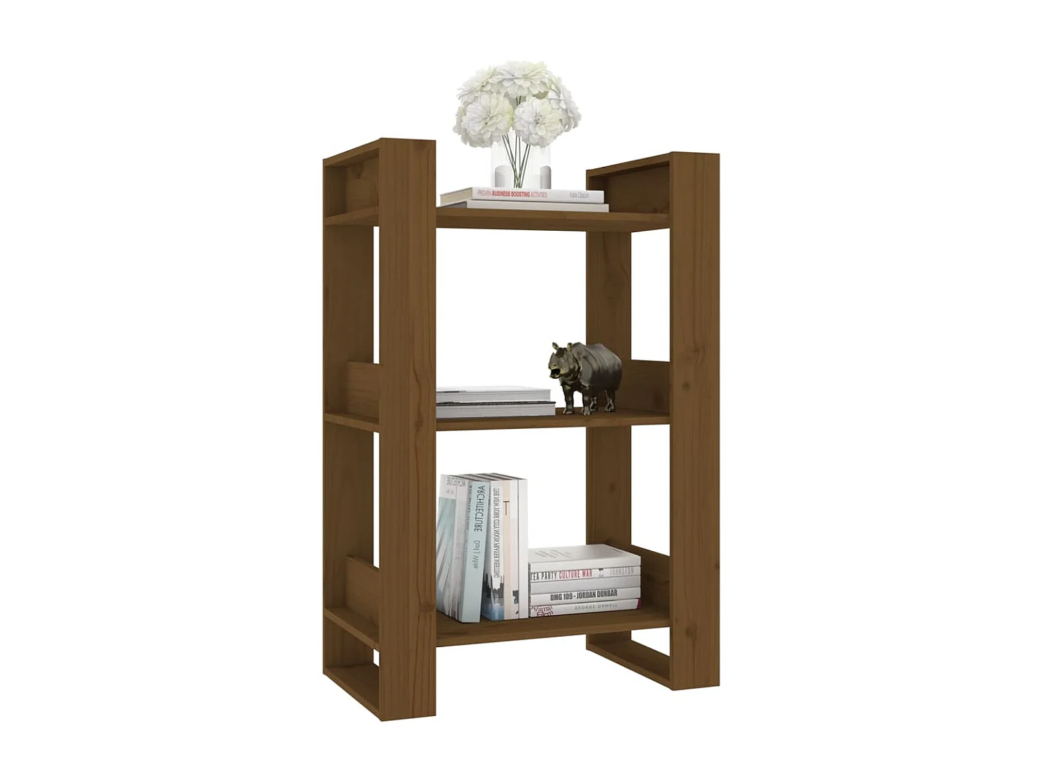 Bibliothèque Marron miel 60x35x91 cm Bois massif OFR86025 BonneVie Meuble