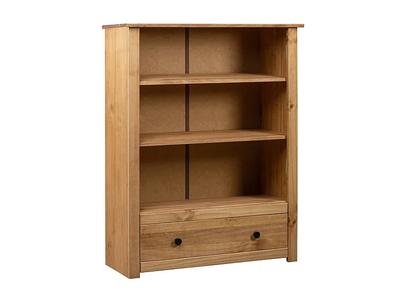 Bibliothèque 80x35x110 cm Bois de pin massif Assortiment Panama OFR86410 BonneVie Meuble