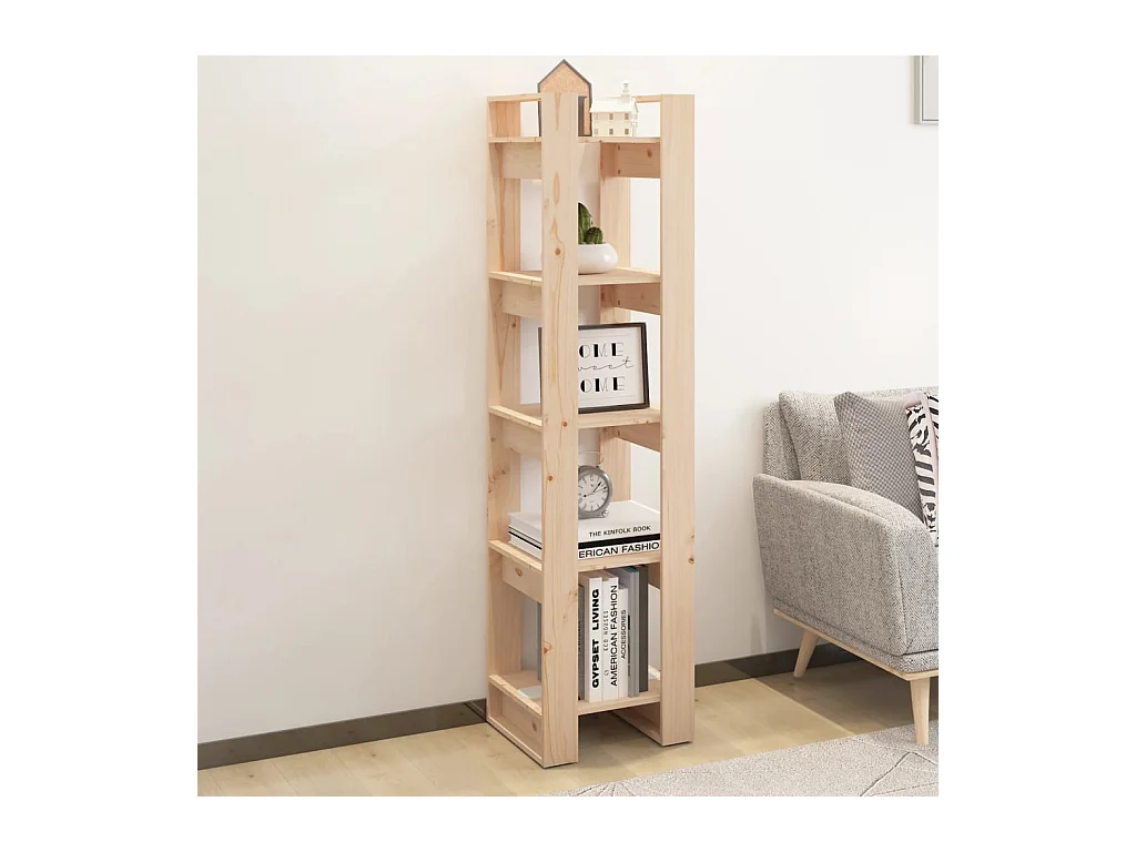 Bibliothèque-Séparateur de pièce 41x35x160 cm Pin massif OFR90467 BonneVie Meuble