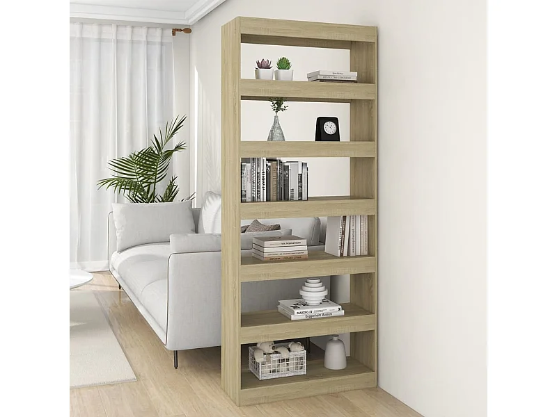 Bücherregal/Bücherschrank,Raumteiler Sonoma-Eiche 80x30x198 cm Holzwerkstoff -gkd954995