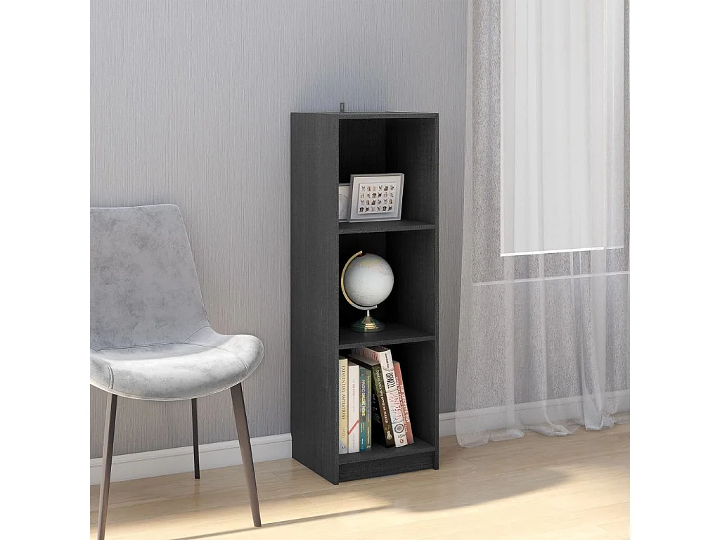 Biblioteca Estantería - divisor de espacios madera pino gris 36x33x110 cm ES59824