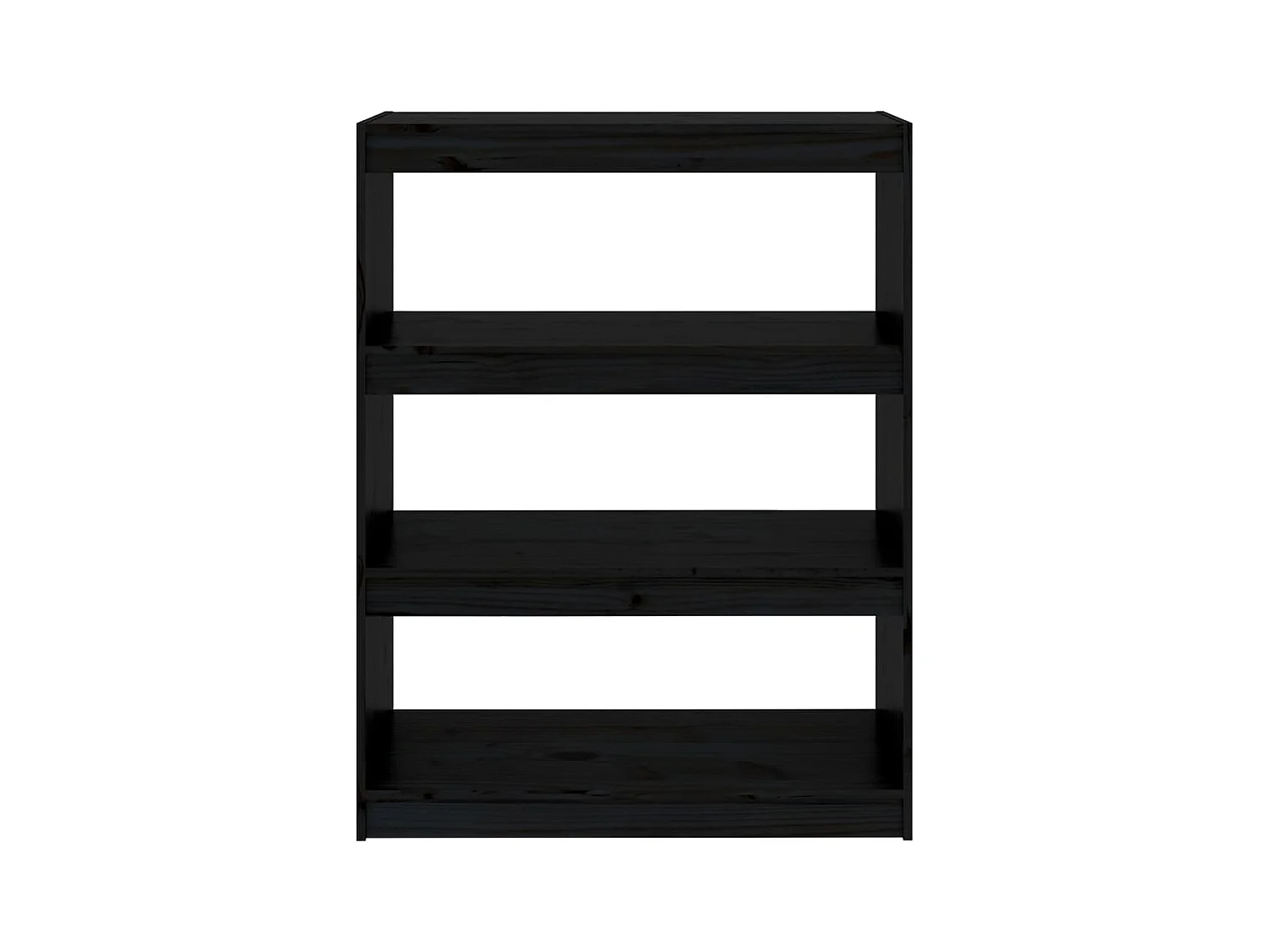 Bücherregal Raumteiler,Bücherschrank Schwarz 80x30x103,5 cm Massivholz Kiefer -gkd890254