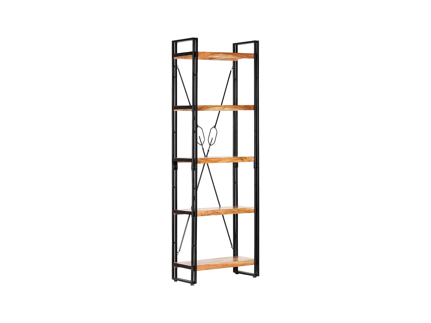 Bibliothèque à 5 niveaux 60x30x180 cm Bois d'acacia solide OFR66134 BonneVie Meuble